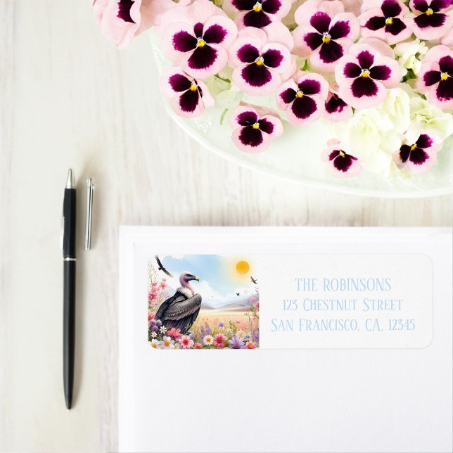 Spring Watercolor Condor Return Address Label (Creator Uploaded)