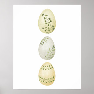 Spring Watercolor, Easter Egg Wall Art Poster