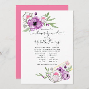 Spring Watercolor Floral Baby Shower by Mail Invitation