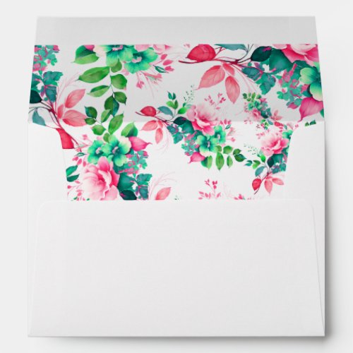 Spring Watercolor Floral Birthday Shower Wedding Envelope