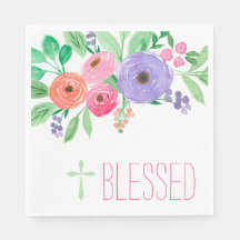 Spring Watercolor Floral Blessed