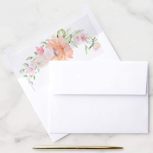 Spring Watercolor Floral  Bouquets Envelope Liner (Desk)