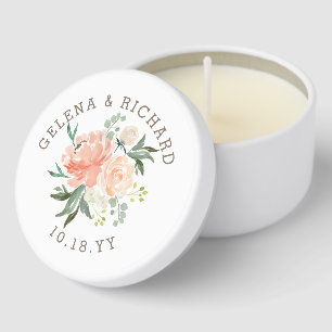 Spring Watercolor Floral Couple Wedding Mini Candle Favors