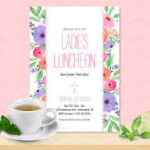 Spring Watercolor Floral Ladies Church Luncheon