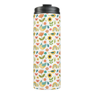 Spring watercolor floral Pattern Thermal Tumbler