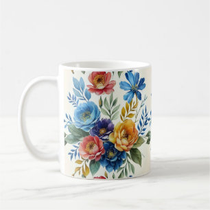 Spring Watercolor Floral Print Coffee Mug