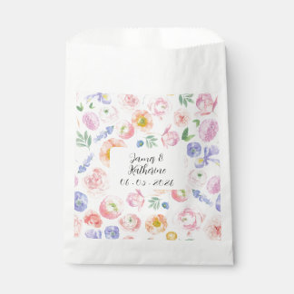 Spring Watercolor Floral Wedding Favor Bag
