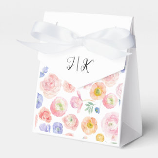 Spring Watercolor Floral Wedding Favor Boxes