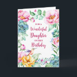 Spring Watercolor Flowers Daughter Birthday Card<br><div class="desc">Birthday card for daughter with vintage colorful watercolor flowers and thoughtful verse.</div>