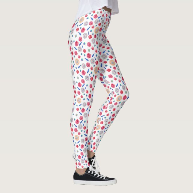 Spring Watercolor Flowers Leggings (Right)