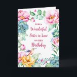 Spring Watercolor Flowers Sister in Law Birthday Card<br><div class="desc">Birthday card for sister in law with vintage colorful watercolor flowers and thoughtful verse.</div>