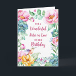 Spring Watercolor Flowers Sister in Law Birthday Card<br><div class="desc">Birthday card for sister in law with vintage colorful watercolor flowers and thoughtful verse.</div>