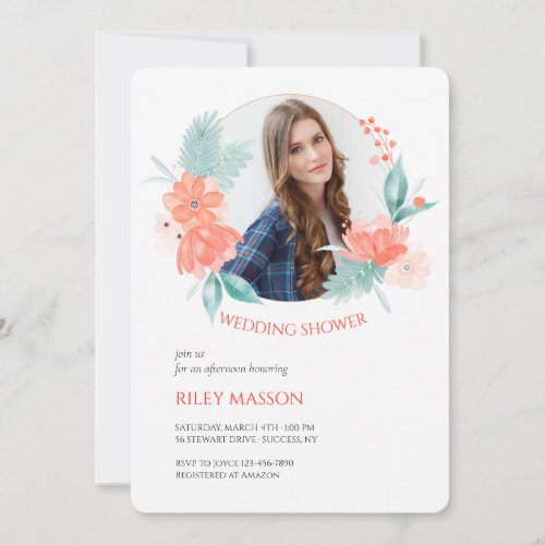 Spring Watercolor Frame Shower Invitation