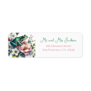 Spring Watercolor Frog Return Address Label