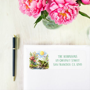 Spring Watercolor Frog Return Address Label