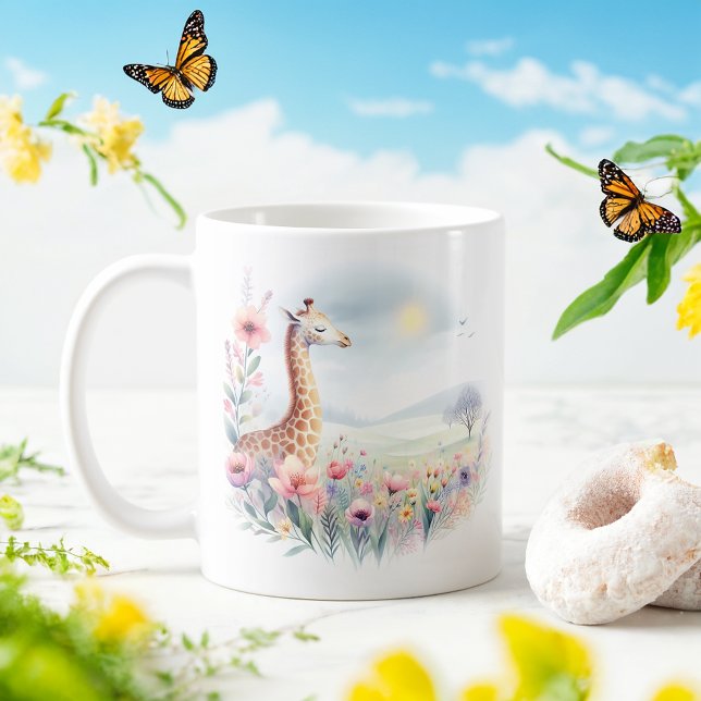 Spring Watercolor Giraffe - Kid Mug (Creator Uploaded)