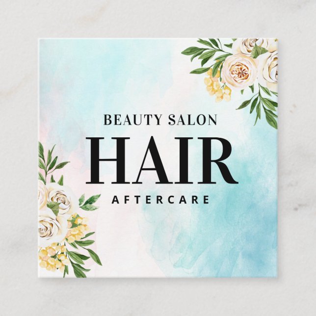 Spring Watercolor Hair Aftercare Card (Front)
