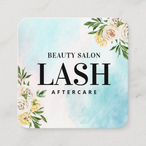 Spring Watercolor Lash Aftercare Card