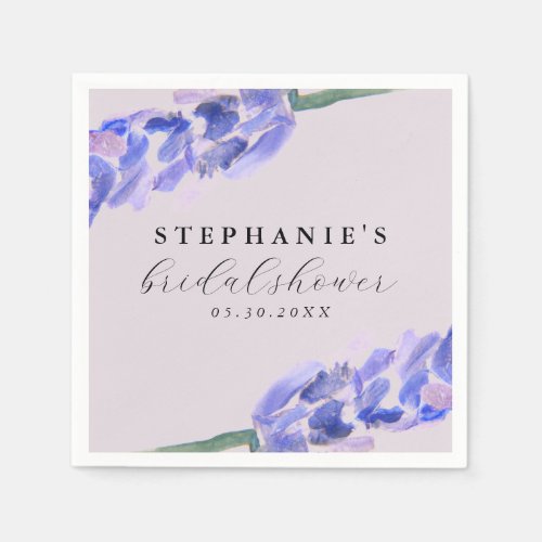 Spring Watercolor Lavender Floral  Bridal Shower  Napkins
