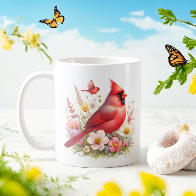 Spring Watercolor Northern Cardinal -  Coffee Mug (Creator Uploaded)