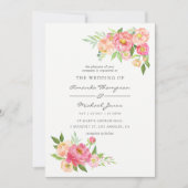 Spring Watercolor Peonies Wedding Invitation (Front)