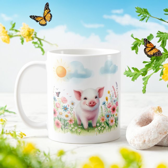 Spring Watercolor Pig - Kid Mug (Creator Uploaded)