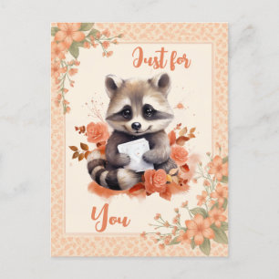 Spring Watercolor Raccoon - Just for you - Postcard