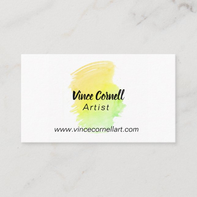 Spring Watercolor Splash Business Cards (Front)