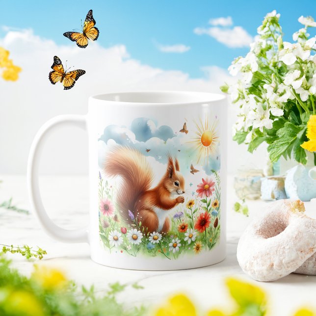 Spring Watercolor Squirrel - Customized Kid Mug (Creator Uploaded)