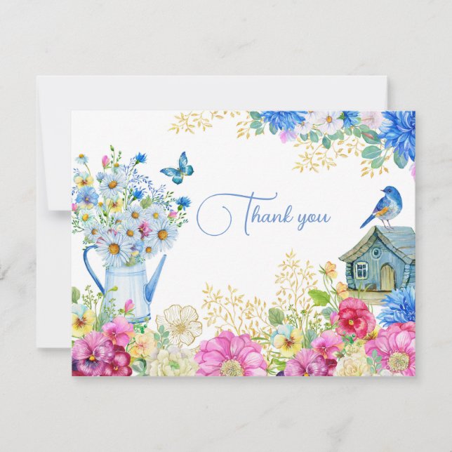 Spring Watercolor thank you card (Front)