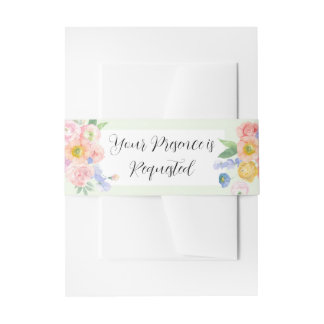 Spring Watercolor Wedding Invitation Invitation Belly Band