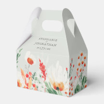 Spring Watercolor Wildflower Wedding Favor Box
