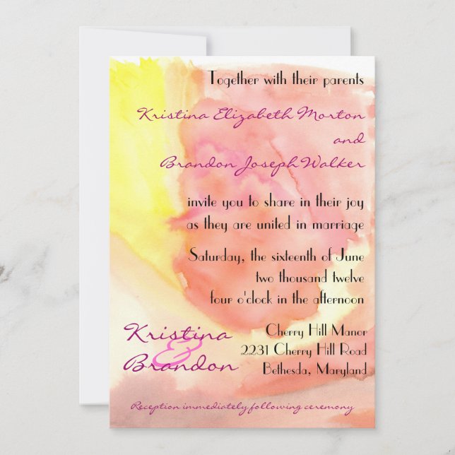 Spring Watercolors Invitation (Front)