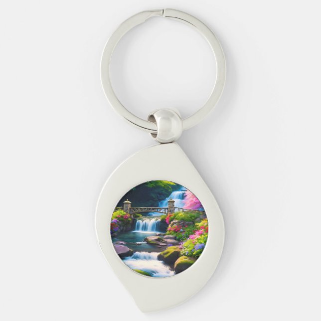 Spring Waterfall 1 Keychain (Front)
