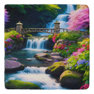 Spring Waterfall 1 Trivet