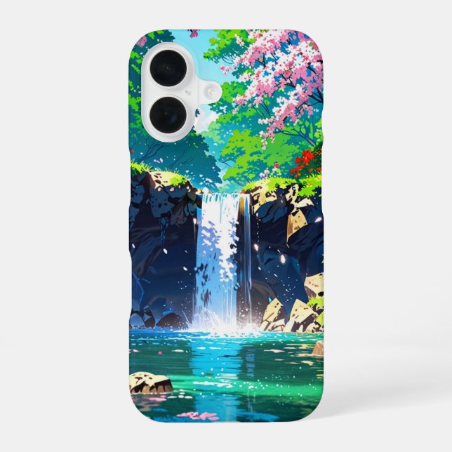 Spring Waterfall – Anime Landscape Iphone Case (Back)