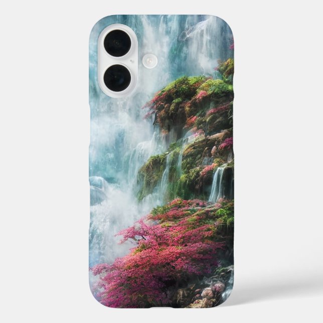 Spring Waterfall Green Pink Flora  Case-Mate iPhone Case (Back)