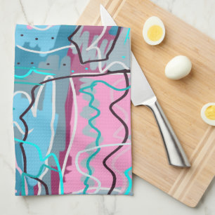 Spring Waters Abstract Print Kitchen Towel