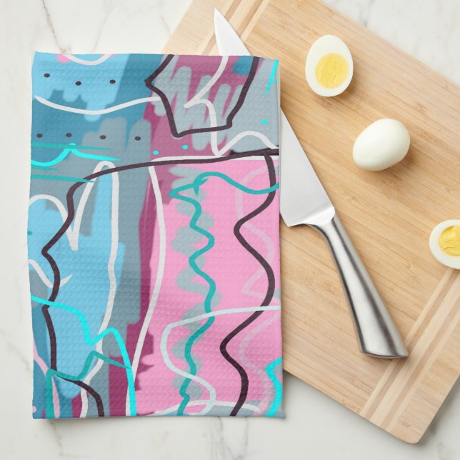 Spring Waters Abstract Print  Kitchen Towel (Quarter Fold)