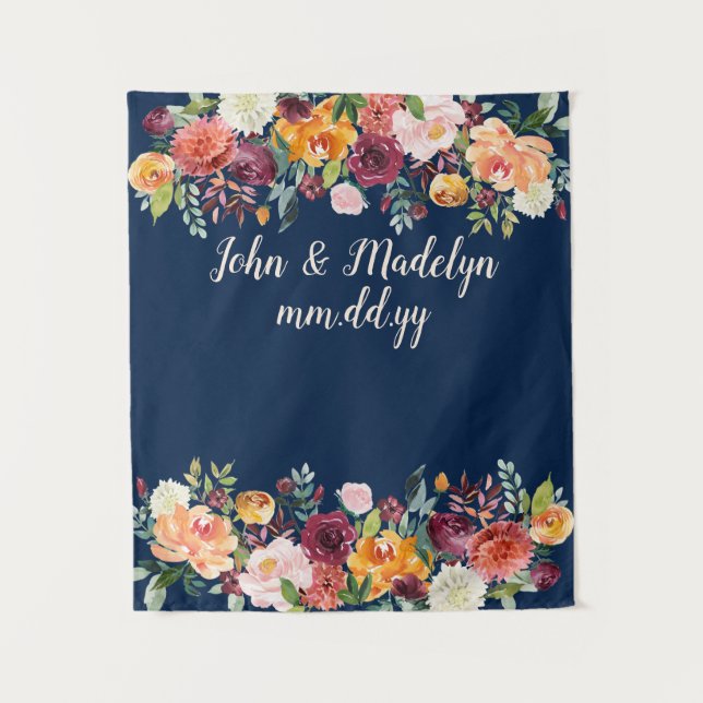 Spring Wedding Backdrop Boho Reception Photo Booth (Front)