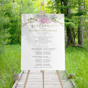 Spring Wedding Ceremony Program Sign Wildflower