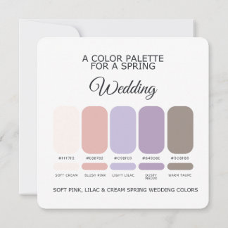 Spring Wedding Color Palette 2026 Card