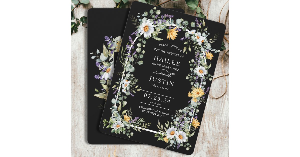 Spring Flower Invitations Spring Wedding Colorful Wildflower Floral Trendy Invitation | Zazzle
