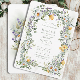 Spring Wedding Colorful Wildflower Floral Trendy Invitation