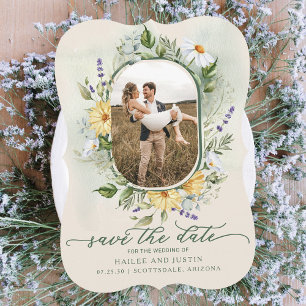 Spring Wedding Colorful Wildflower Floral Trendy Save The Date