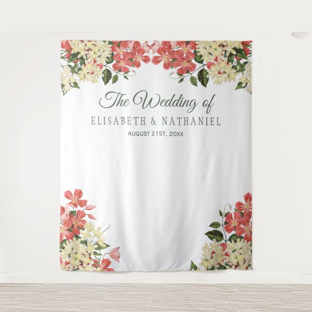 Spring wedding floral garden photo booth backdrop (Front)