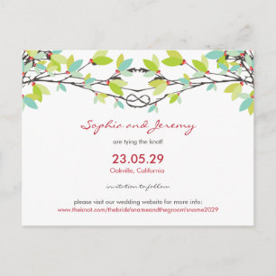 Spring Wedding Knotted Love Trees Save The Date Announcement Postcard