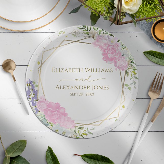 Spring Wedding Paper Plate Pastel Color Wildflower (Creator Uploaded)