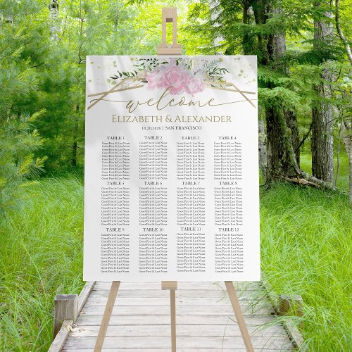 Spring Wedding Seating Charts Gilded Wildflower Foam Board