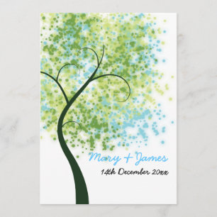 Spring Wedding Swirly Tree "Save The Date" Invitation